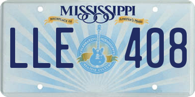 MS license plate LLE408