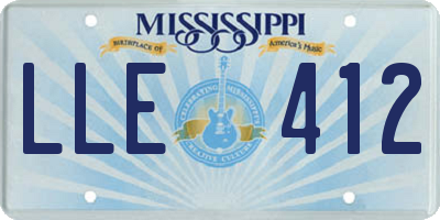 MS license plate LLE412