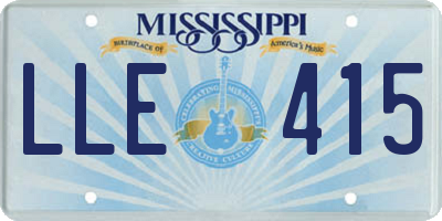 MS license plate LLE415