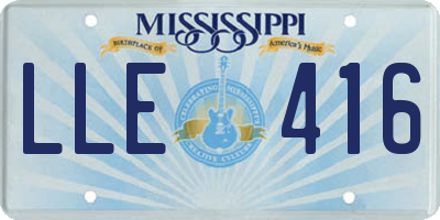 MS license plate LLE416
