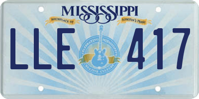 MS license plate LLE417