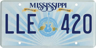 MS license plate LLE420