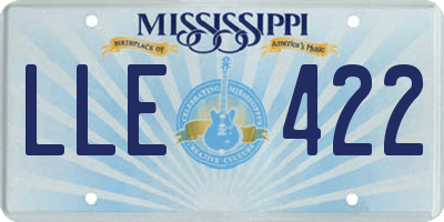 MS license plate LLE422