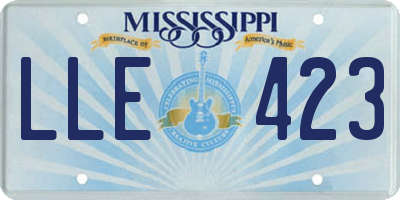 MS license plate LLE423