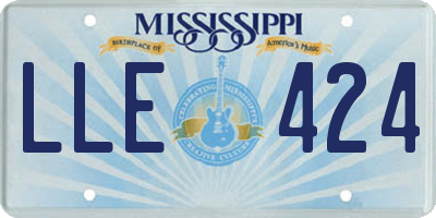 MS license plate LLE424