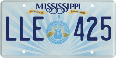 MS license plate LLE425