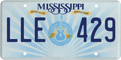 MS license plate LLE429