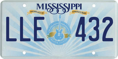 MS license plate LLE432