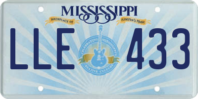 MS license plate LLE433