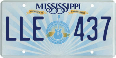 MS license plate LLE437