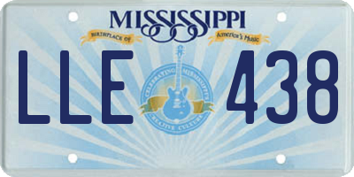 MS license plate LLE438
