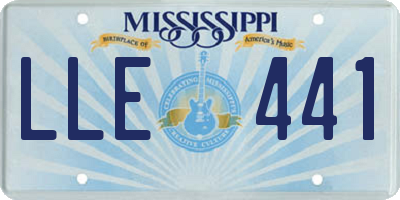 MS license plate LLE441