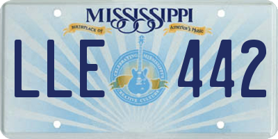 MS license plate LLE442