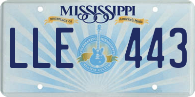 MS license plate LLE443