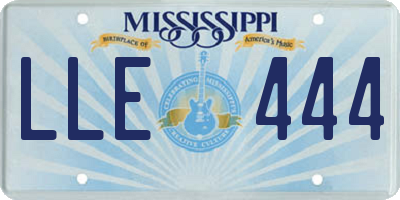 MS license plate LLE444