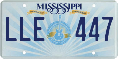 MS license plate LLE447