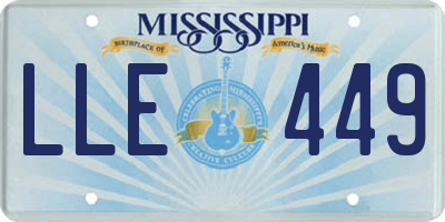 MS license plate LLE449