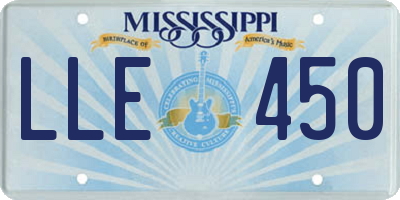 MS license plate LLE450