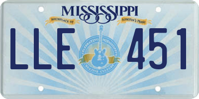 MS license plate LLE451