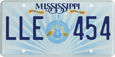 MS license plate LLE454