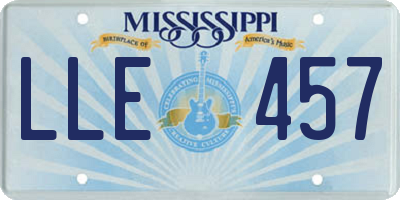 MS license plate LLE457