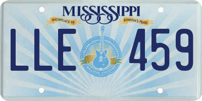 MS license plate LLE459
