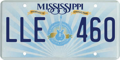 MS license plate LLE460