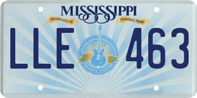 MS license plate LLE463