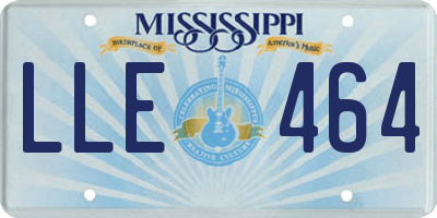 MS license plate LLE464