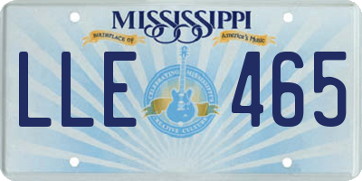 MS license plate LLE465