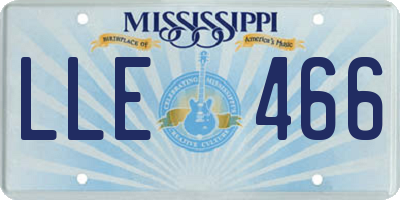 MS license plate LLE466