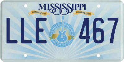 MS license plate LLE467