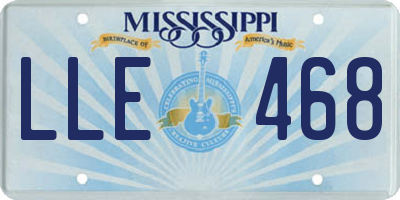 MS license plate LLE468