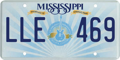 MS license plate LLE469