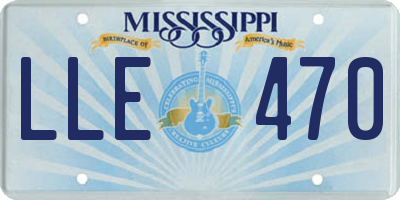MS license plate LLE470