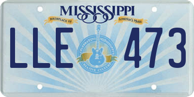 MS license plate LLE473