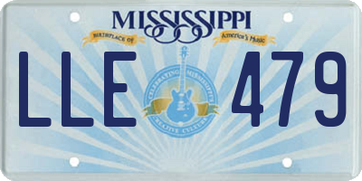 MS license plate LLE479