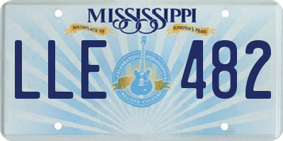 MS license plate LLE482