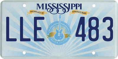 MS license plate LLE483