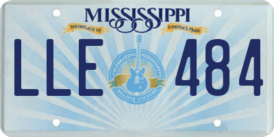 MS license plate LLE484