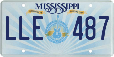 MS license plate LLE487