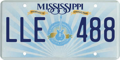 MS license plate LLE488