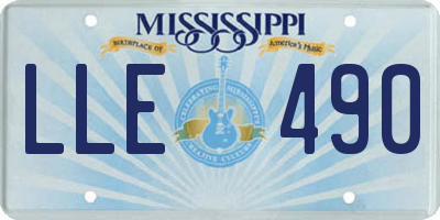 MS license plate LLE490