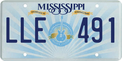 MS license plate LLE491