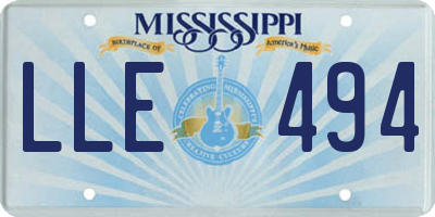 MS license plate LLE494