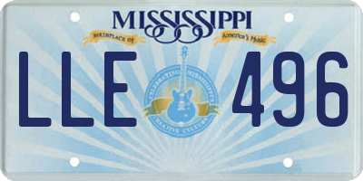 MS license plate LLE496
