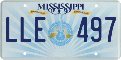 MS license plate LLE497
