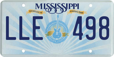 MS license plate LLE498