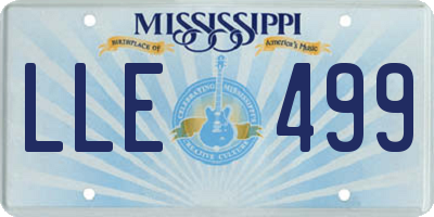 MS license plate LLE499