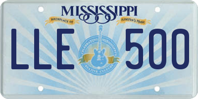 MS license plate LLE500